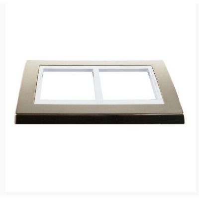 Placa 4"x4" Weg Refinatto 6 Módulos Ouro/Branca Horizontal
