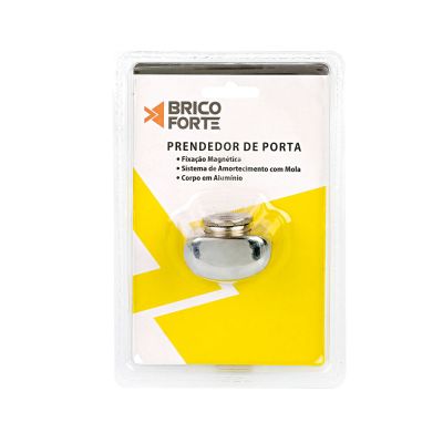 Prendedor de Porta Brico Forte Piso Magnético Alumínio Cromado