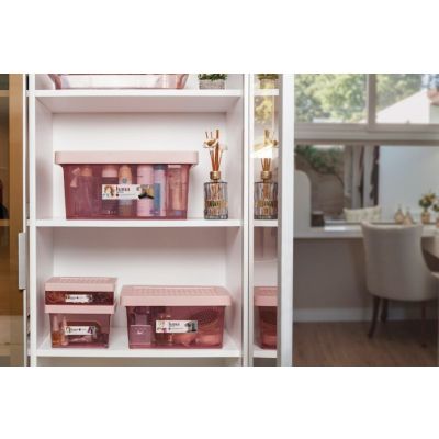 Caixa Hana com Divisórias M Rosa 20x31,5x6,2cm