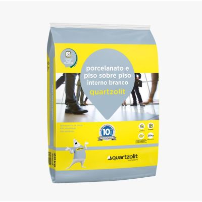 Argamassa Piso Sobre Piso Interno 20kg Branco Quartzolit