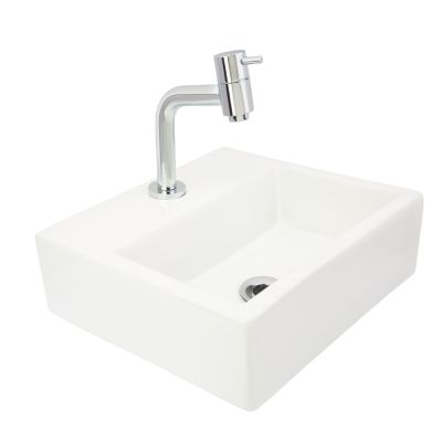 Kit Cuba para Banheiro de Apoio com Torneira 31cm Atenas Branca Addra