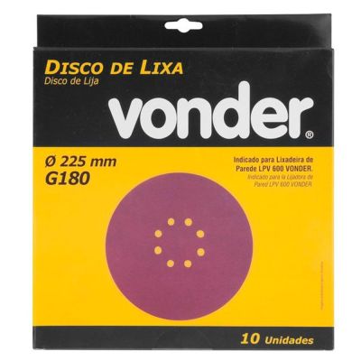Disco de Lixa para Parede 10" Grão 180 Vonder