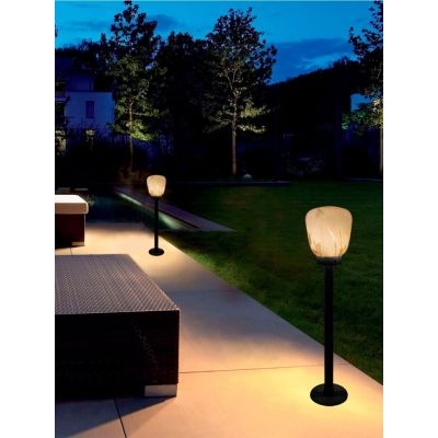 Poste Balizador Thor Rigato Redondo 1 Lâmpada 85cm Branco Taschibra