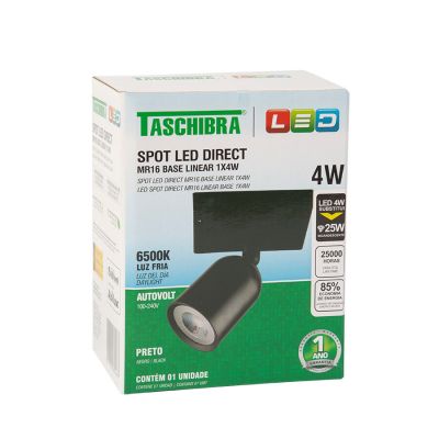 Spot 1 Lâmpada LED Direct Linear 4W 6500K Luz Branca Taschibra