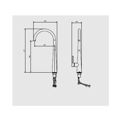 Misturador Monocomando de Mesa para Cozinha Minimal 1/2'' Cromado Meber