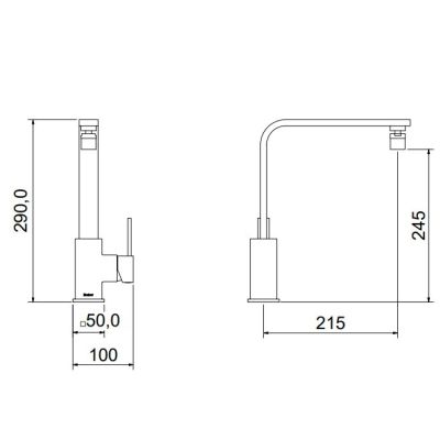 Misturador de Mesa para Cozinha Axiom Slim 1/2'' Cromado Meber