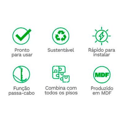 Rodapé MDF Estilo Padrão 22 7x240 Eucafloor