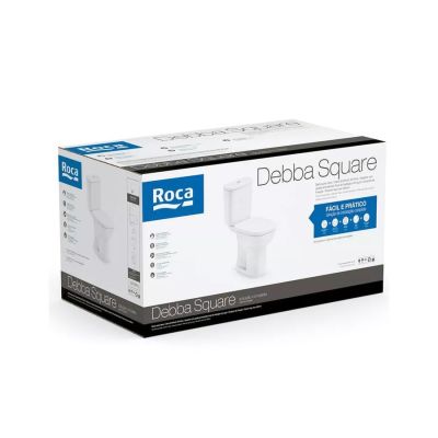 Kit Vaso Sanitário com Caixa Acoplada Acionamento Duplo 3/6L Square Branco Roca