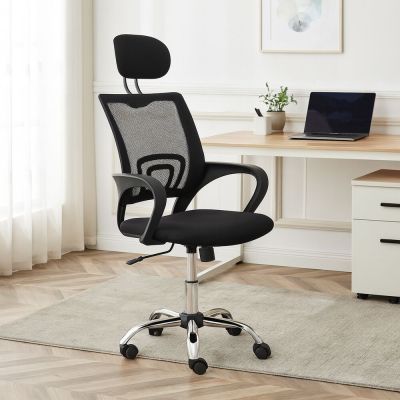 Cadeira Mesh Comfort com Rodizios Preto Diagonal