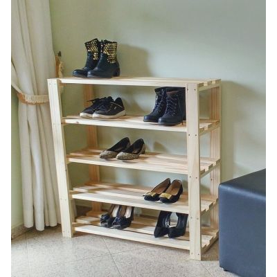 Sapateira Cubo Marcenaria Pinus 5 Andares 89x85x30cm
