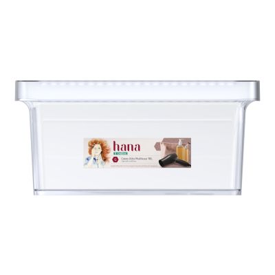 Caixa Alta c/Tampa Hana Cristal G 18L 31,5x40,5x19,2cm