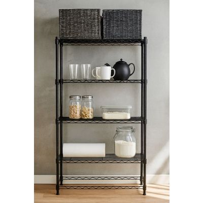 Estante Supreme 75x35x150cm Preto Casa&Ideia