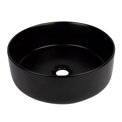 Cuba para Banheiro de Apoio Louça Redonda Preta 36cm Addra