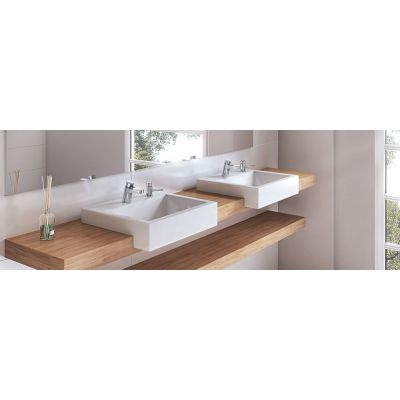 Cuba para Banheiro de Semi Encaixe Quadrada Branca 41x41 Docol