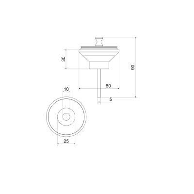 Válvula para Lavatório 7/8" Cromado 1608 Meber