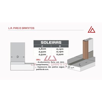 Soleira L A Pias e Granitos Standard 82x14 Cinza Ocre S09201OI