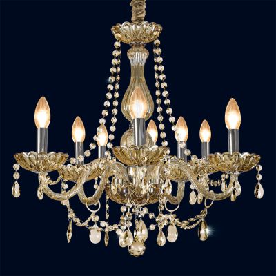 Lustre Bronzearte Clássico 8 Lâmpadas E14 Ambar 34476