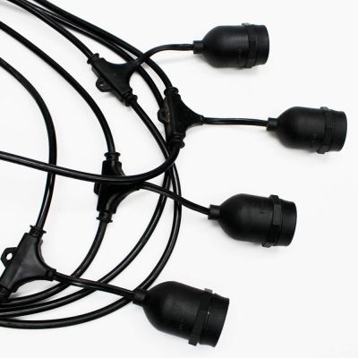 Cordão Cipro Taschibra para 8 Lâmpadas 25W Preto