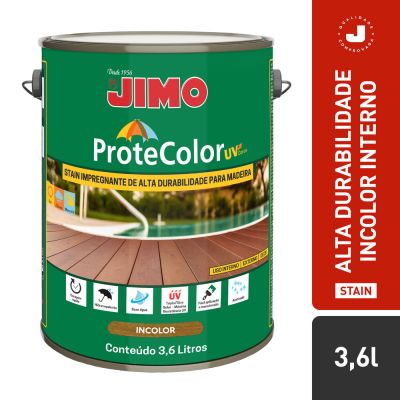 JIMO Protecolor UV Acabamento de Alta Durabilidade Progete e Embeleza Resistente ao Sol Chuva e Maresia Incolor Interno Galão 3,6 Litros