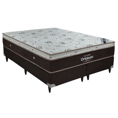 Colchão Ortobom Sleep King 158x198x32cm Marrom/Branco