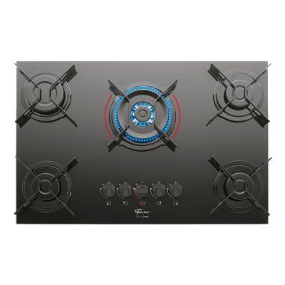 Cooktop a Gás 5 Bocas TC Fit Line Vidro Preto Fischer
