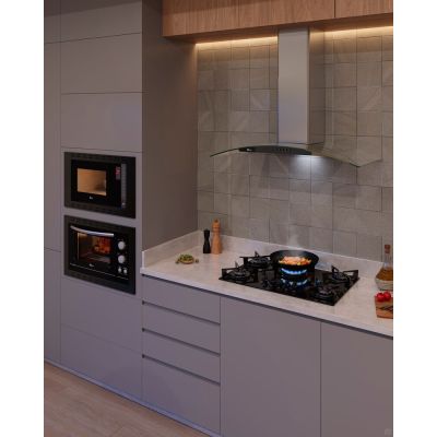 Coifa de Parede Fit Vidro 90cm Inox Fischer