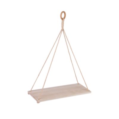 Prateleira com Corda Nature 30x12x38cm Branco Diagonal