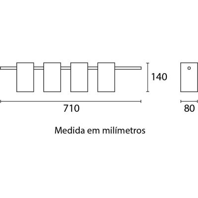 Pendente Blumenau Iluminação 4 lâmpadas 3W Branco Fosco