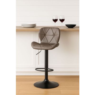 Banqueta Luxo Com Base Cinza e Preto Diagonal