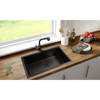 Cuba para Cozinha de Embutir Gourmet Aço Inox Cinza Chumbo 76x44 Addra