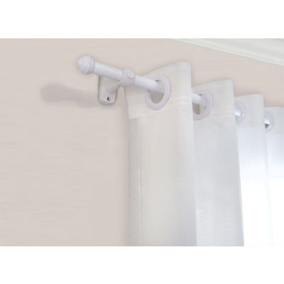 Kit Varão para Cortina Slim 2,5mx19mm Branco Fosco Bella Arte