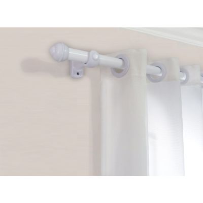 Kit Varão para Cortina Slim 3mx28mm Branco Fosco Bella Arte