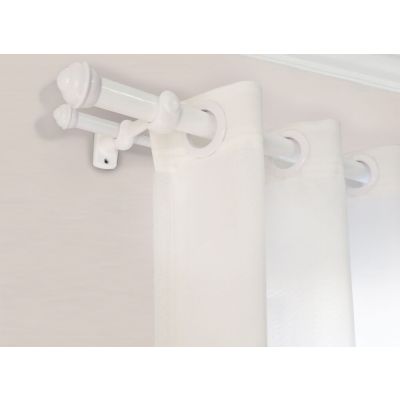 Kit Varão para Cortina Slim 2,5mx19mm Branco Fosco Bella Arte