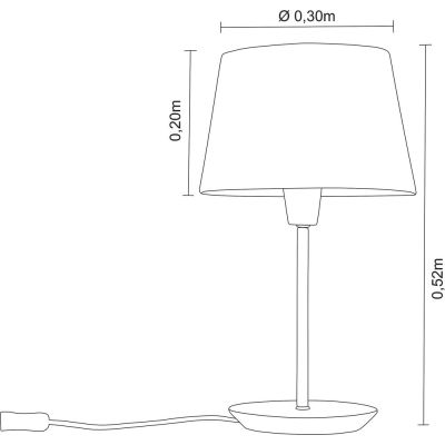 Abajur 1 Lâmpada Diam 25cm E27 Castanho Madelustre