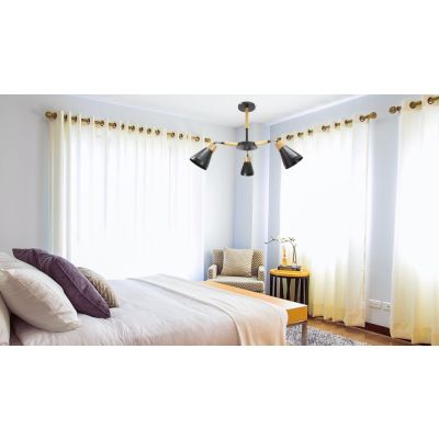 Lustre Madelustre 3 Lâmpadas Bruna Castanho/Preto E27