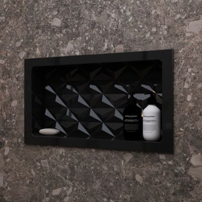 Nicho Tradicional Preto em ABS 3D 63x35 Kasabelle