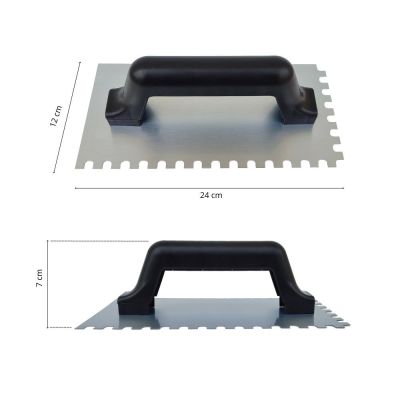 Desempenadeira 12x24cm Dentada Aço Brico Forte