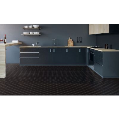 Piso Cerâmico Ilhabella Preto Bold Esmaltado 57x57 Ilhabella