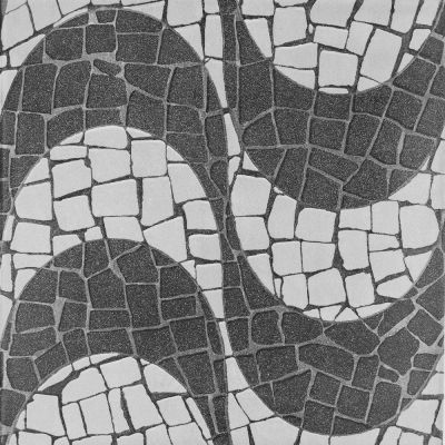 Piso Cerâmico Ilhabella Troia 57x57 Bold Esmaltado Branco/Preto Classe "A"