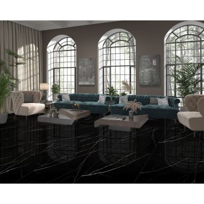 Porcelanato Nero Marquina Retificado Polido 80x160 Málaga