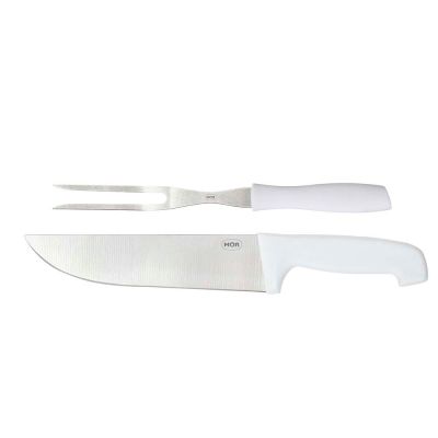 Conjunto Assador Mor 2 Peças Faca 9" e Garfo de Aço