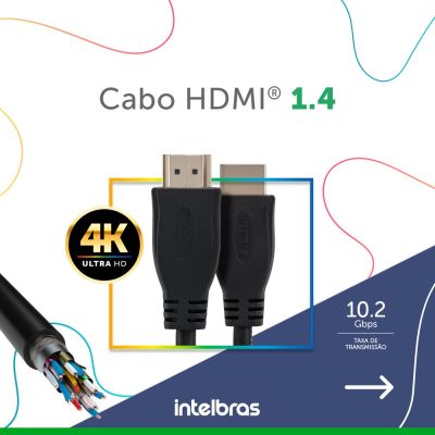 Cabo HDMI 1.4 de 2,0m CH 1420 Preto Intelbras
