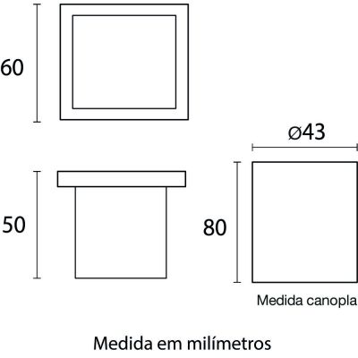 Embutido de Solo Ring LED Quadrado Cinza 1w 3.000k Luz Branco Quente Blumenau Iluminação