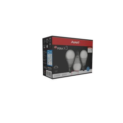 Pacote 3 Lâmpadas LED Bulbo 15W A60 6500K Luz Branca Avant