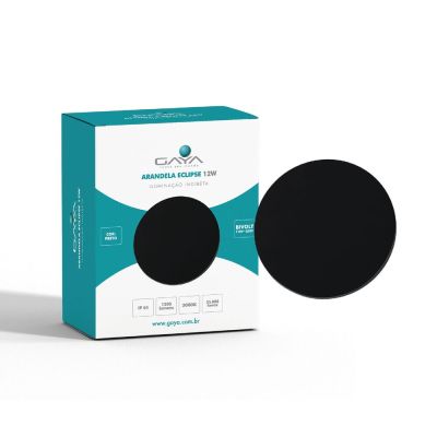 Arandela Externa LED 12W 3000K Eclipse II Preto Luz Amarela Gaya