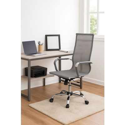 Cadeira de escritório Work com braços Cinza Diagonal
