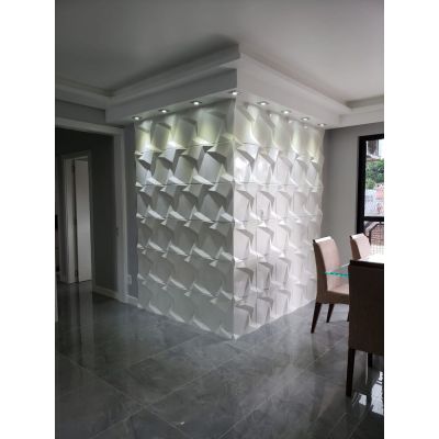 Revestimento Cimentício Paraventi Parede Cemento 3D Bianco 40x40x3 Cimentíssimo