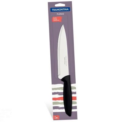 Faca Chef Plenus com Lâmina em Aço Inox e Cabo de Polipropileno Preto 7" Tramontina