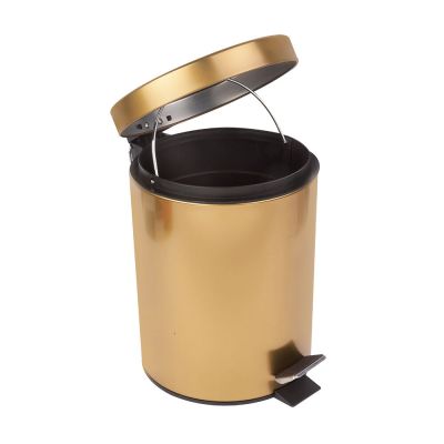 Lixeira Inox com Pedal 5L Dourado Casa&Ideia