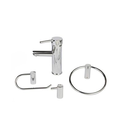 Kit Torneira Misturador Monocomando para Banheiro de Mesa Bica Baixa + Acessório Linfa Cromado Addra